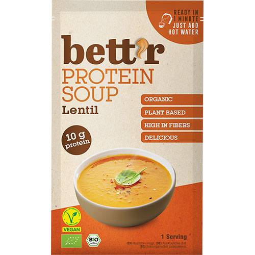 bett’r Protein Soup Lentil Økologisk | 30 gr fra bett’r på Mecindo.dk