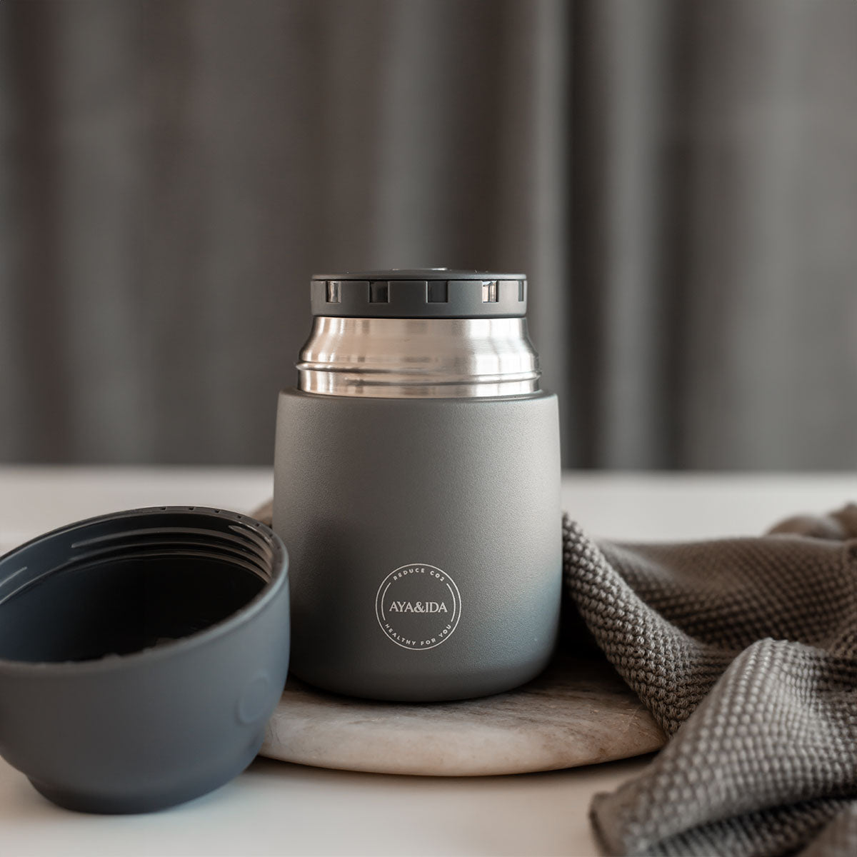 AYA&IDA Food'ie 500ml | Dark Grey fra AYA&IDA på Mecindo.dk