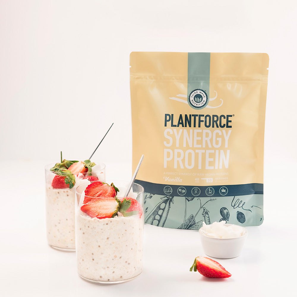 Plantforce Synergy Protein Vanilje | 800 gr fra Plantforce på Mecindo.dk