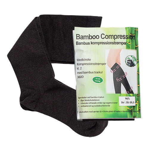 Bamboo Pro Kompressionsstrømper M/bambus | Str. M/L fra Bamboo Pro på Mecindo.dk