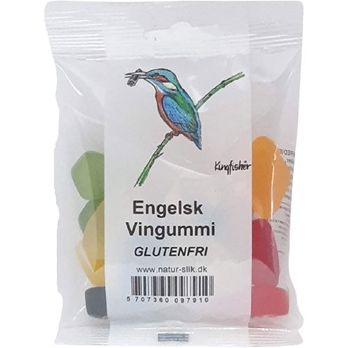 Kingfisher Engelsk Vingummi - Glutenfri | 80 gr fra Kingfisher på Mecindo.dk