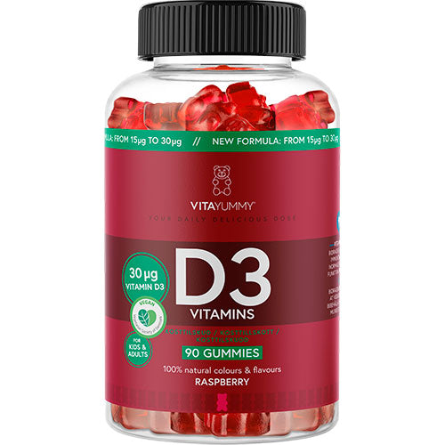 Vita Yummy D3 (Raspberry) | 90 gummies fra Vita Yummy på Mecindo.dk