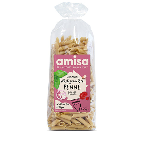 Amisa Fuldkornsris Penne Pasta Økologisk | 500 gr fra Amisa på Mecindo.dk