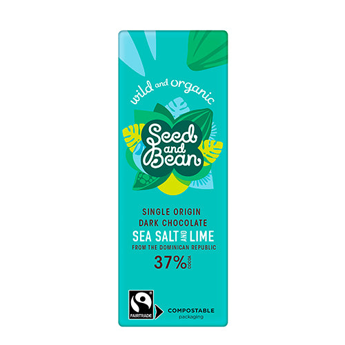 Seed & Bean Mælkechokolade 37% Cornish Sea Salt & Lime Økologisk | 25 gr fra Seed & Bean på Mecindo.dk