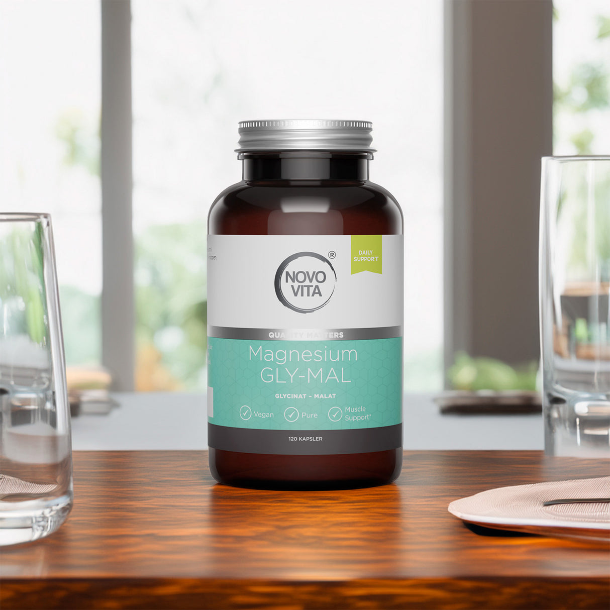 Novo Vita Magnesium Glycinate / Malate | 120 kapsler fra Novo Vita på Mecindo.dk