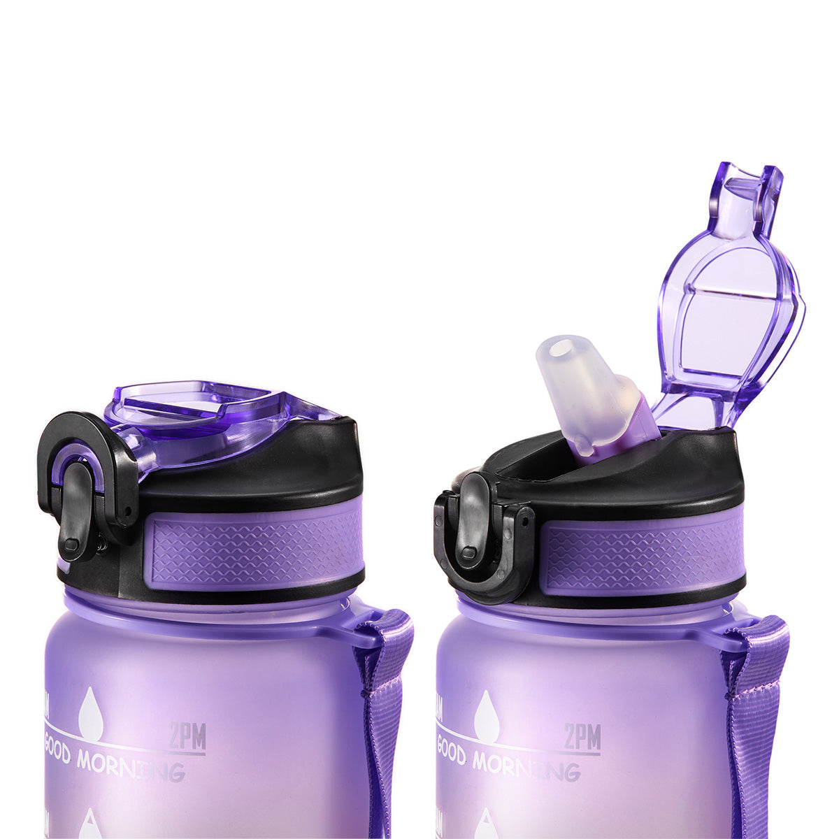 Motivational Bottle Motivationsflaske 1 Liter | Lilla/gul/blå fra Motivational Bottle på Mecindo.dk