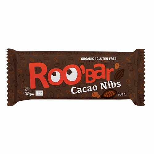 ROO'bar Bar Kakao Nibs Økologisk Roobar 100% Raw | 30 gr fra ROO'bar på Mecindo.dk