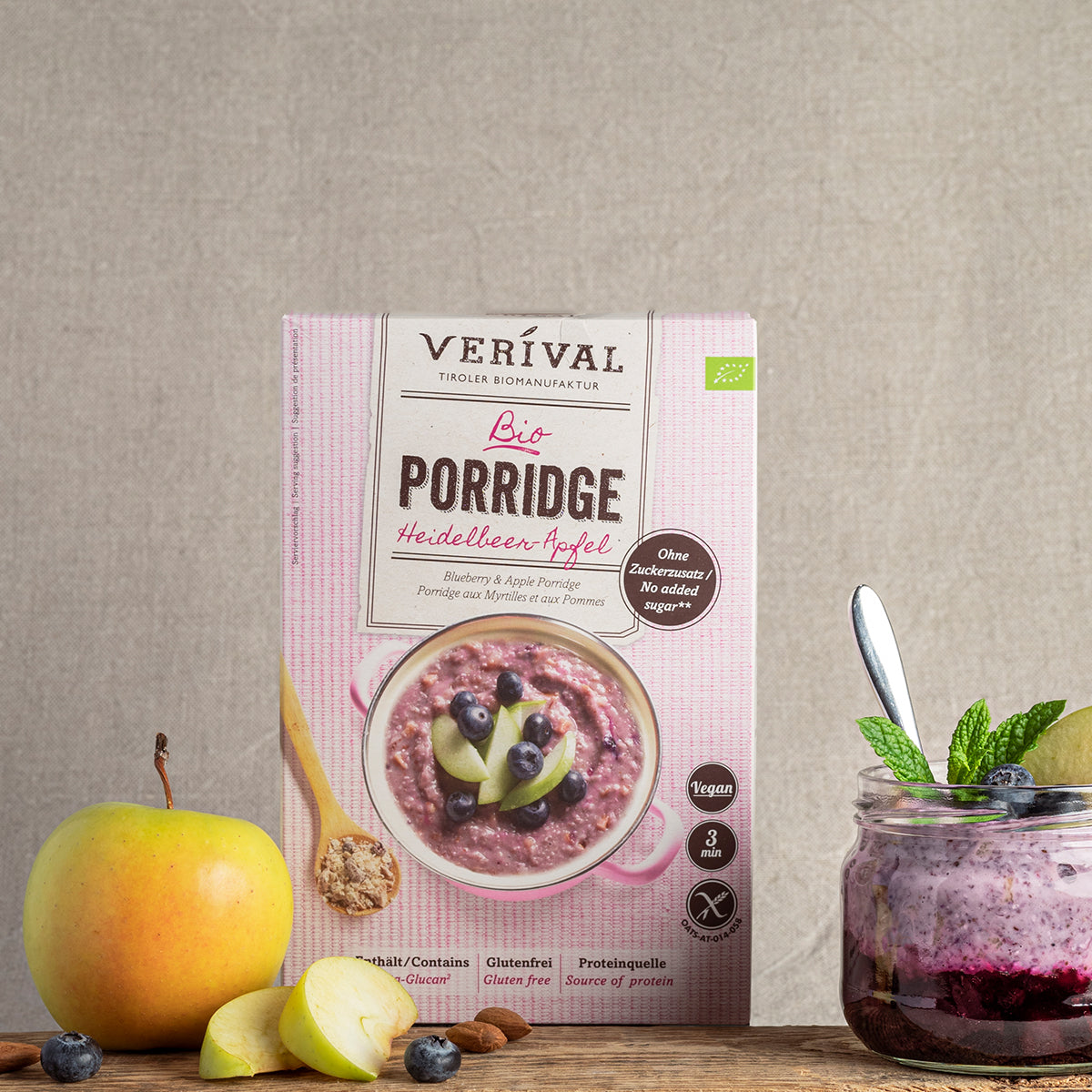 Verival Grød - Blåbær-æble Økologisk | 350 gr fra Verival på Mecindo.dk