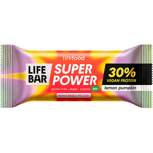Lifefood Super Power Proteinbar Økologisk | Lemon Pumpkin fra Lifefood på Mecindo.dk