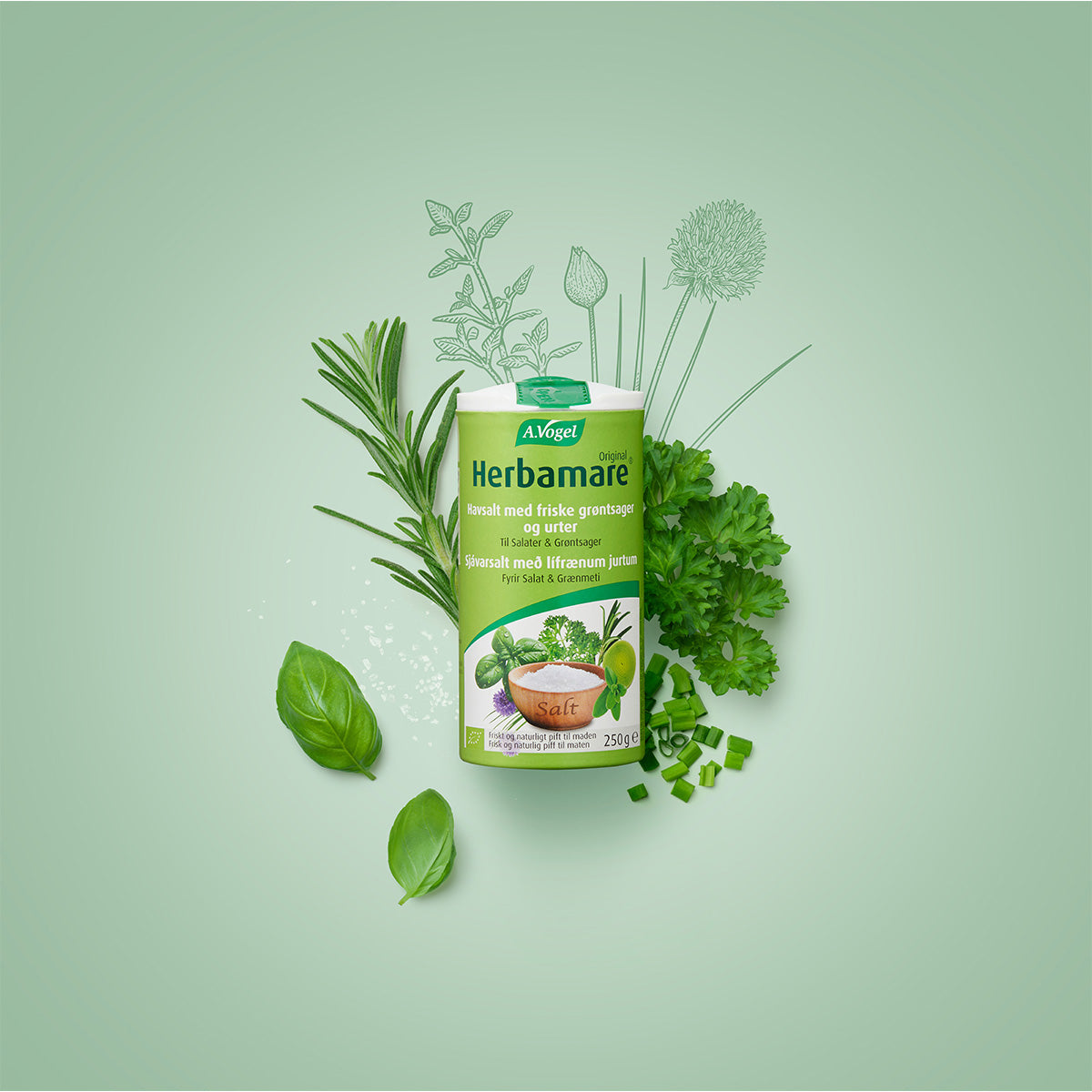 A.Vogel Herbamare (grøn) Ø Havsalt | 250 GR fra A.Vogel på Mecindo.dk
