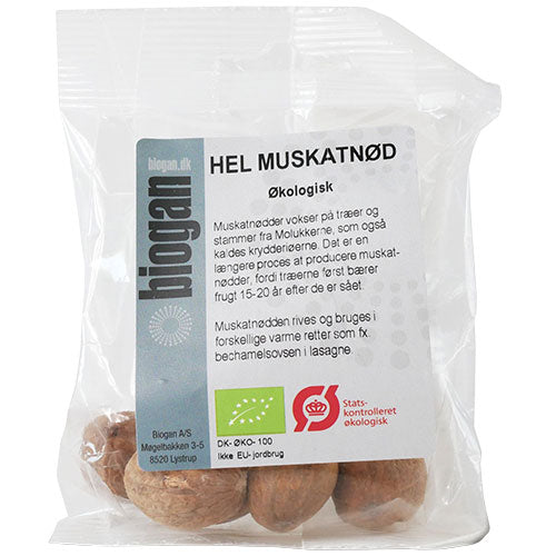 Biogan Økologiske Hele Muskatnødder | 30 gr fra Biogan på Mecindo.dk