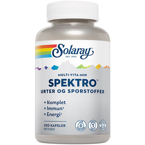 Solaray Spektro Multivitamin M. Jern Og K2 | 200 kapsler fra Solaray på Mecindo.dk