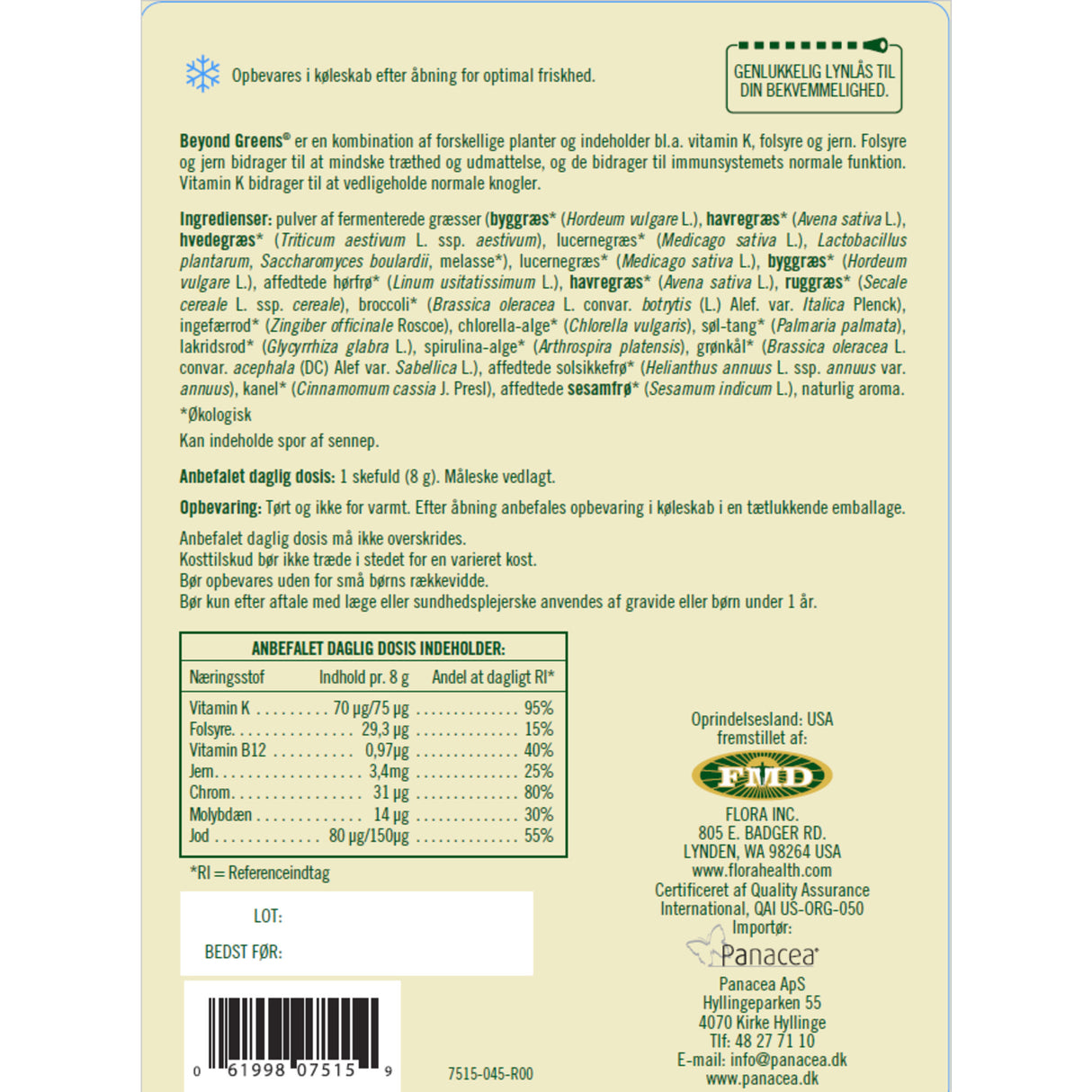 Udo´s Choice Beyond Greens Ø | 255 gr fra Udo´s Choice på Mecindo.dk