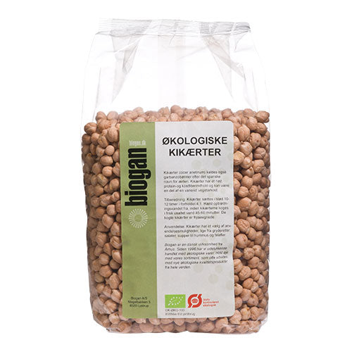 Biogan Økologiske Kikærter | 1 kg fra Biogan på Mecindo.dk