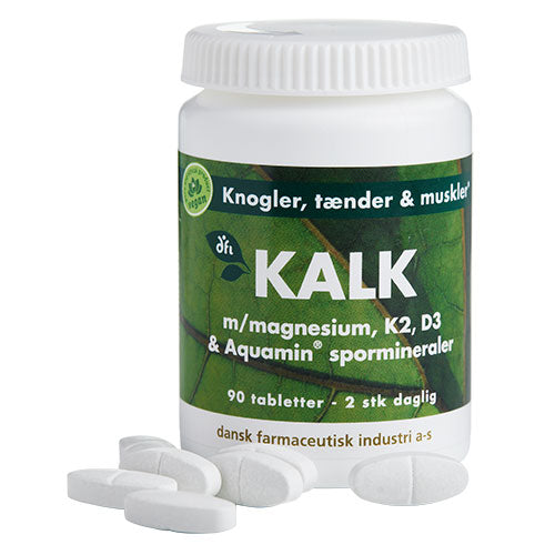 DFI Kalk M. Magnesium, K2, D3 & Spormineraler | 90 Tabl. fra Grønne dfi vitaminer på Mecindo.dk