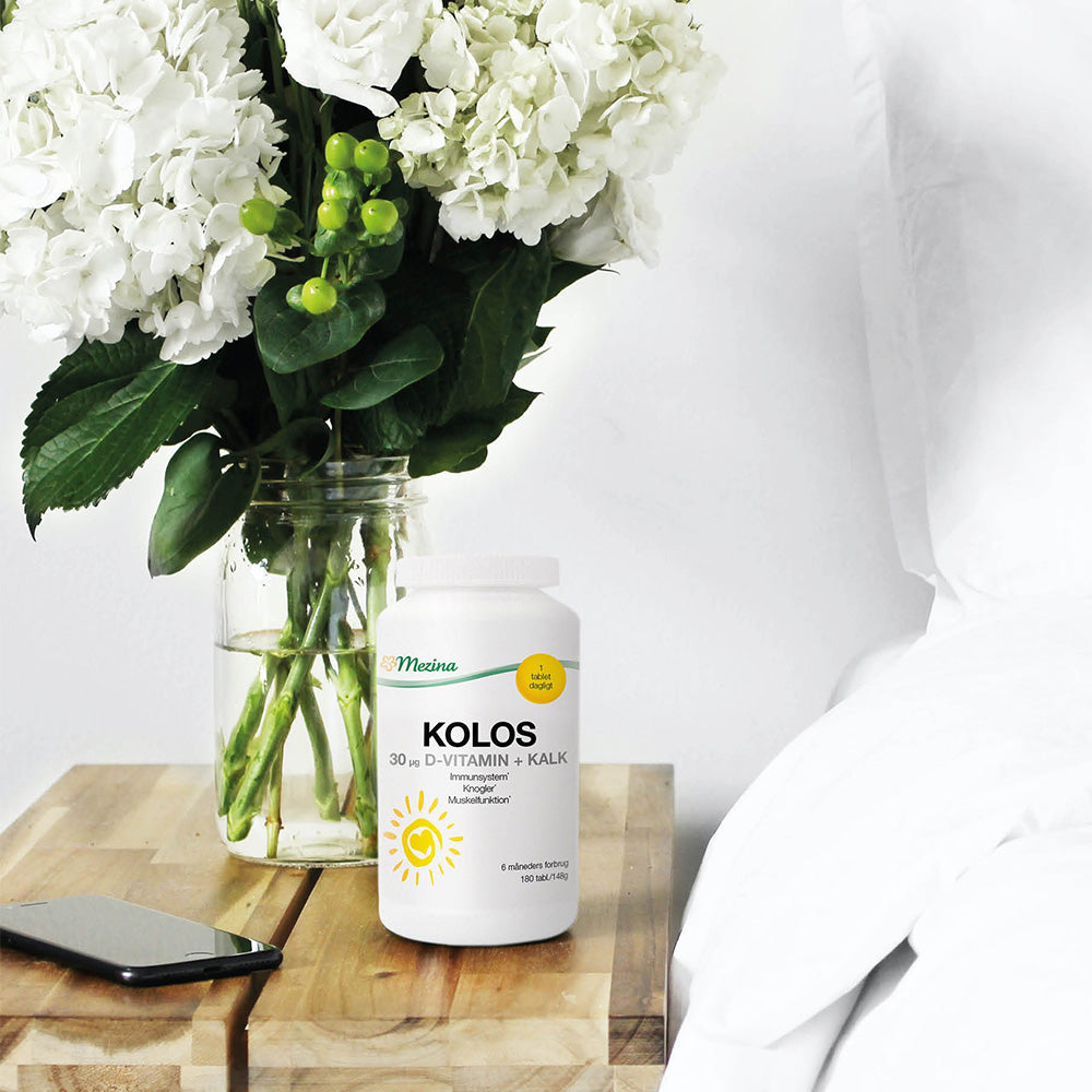 Mezina Kolos D-vitamin 30 Mcg | 180 Tabl. fra Mezina på Mecindo.dk