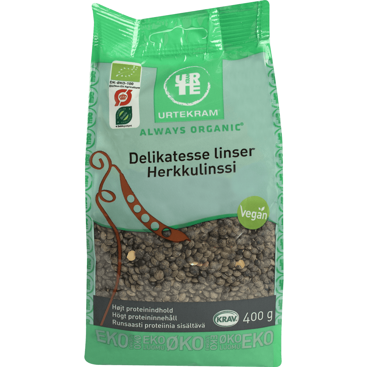 Urtekram Grønne Linser Franske Økologisk | 400 g fra Urtekram på Mecindo.dk