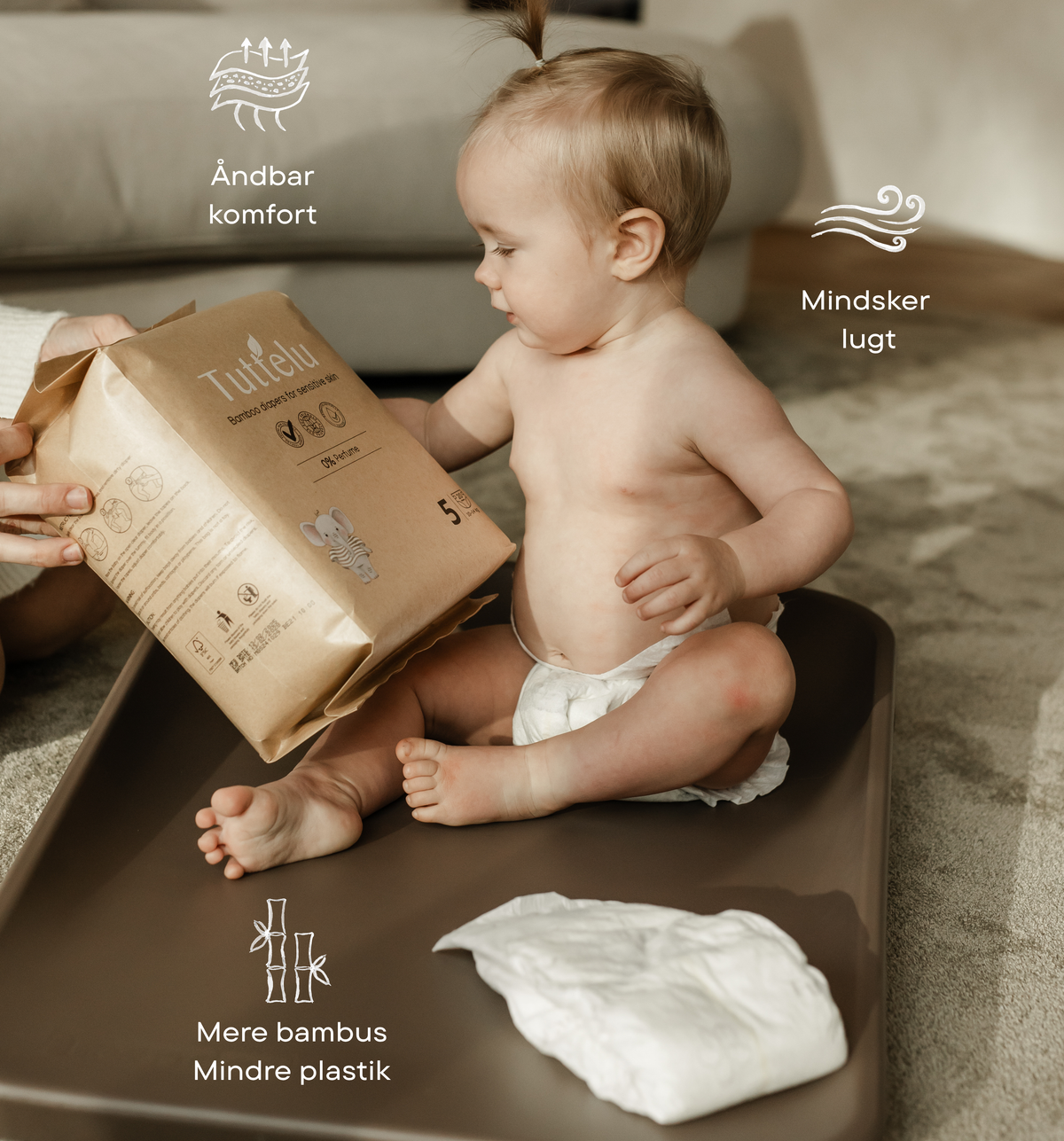 Bambus bleer til sensitiv hud | Tuttelu 3, 5-9 kg fra Tuttelu på Mecindo.dk