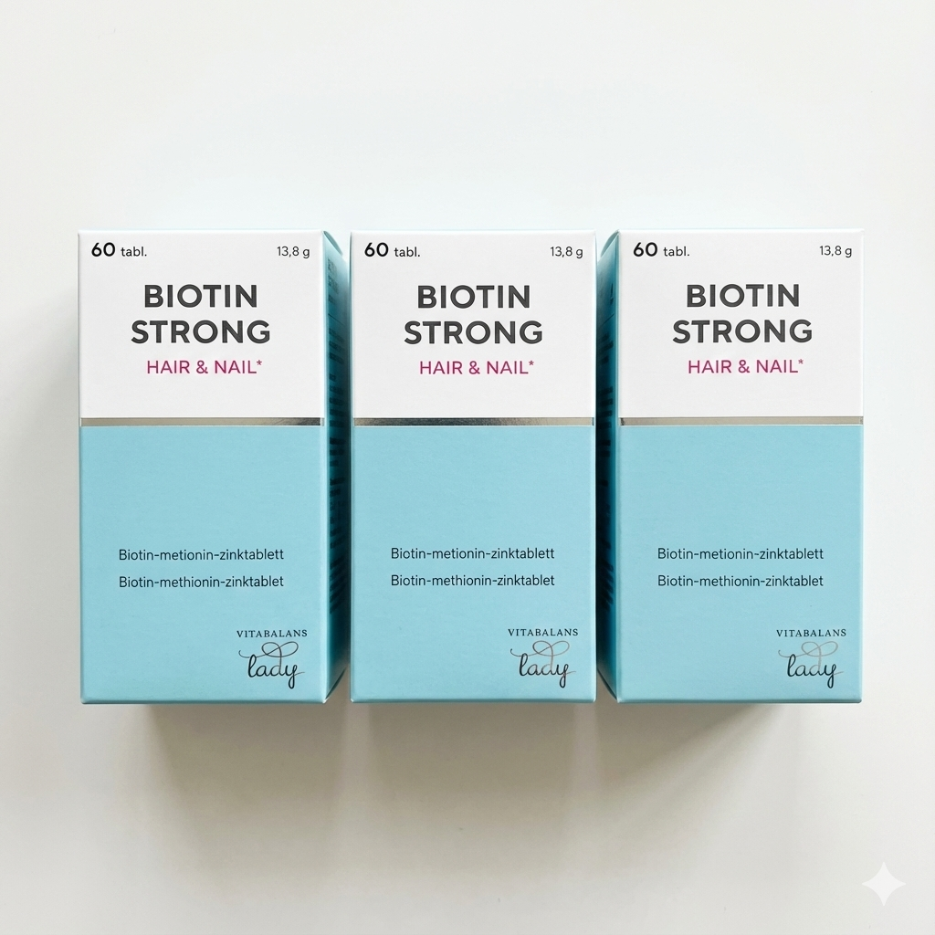 Vitabalans Lady Biotin Strong | 3 x 60 Tabl. fra Vitabalans Lady på Mecindo.dk