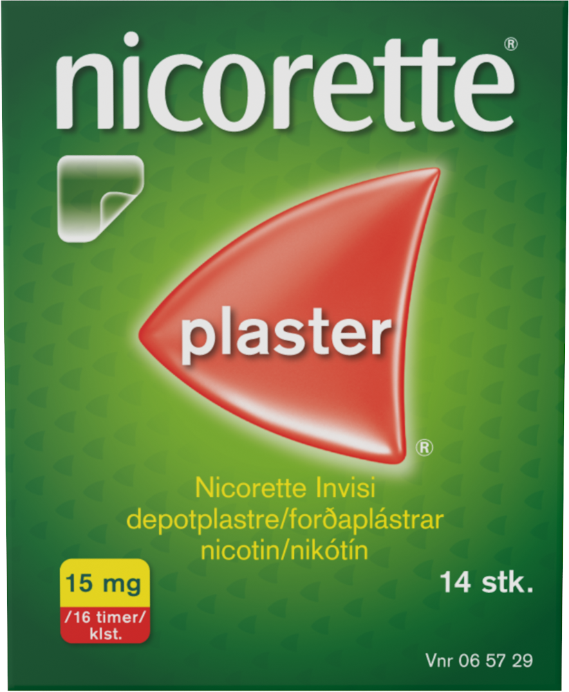 Nicorette Invisi Depotplastre 15 mg fra Nicorette på Mecindo.dk