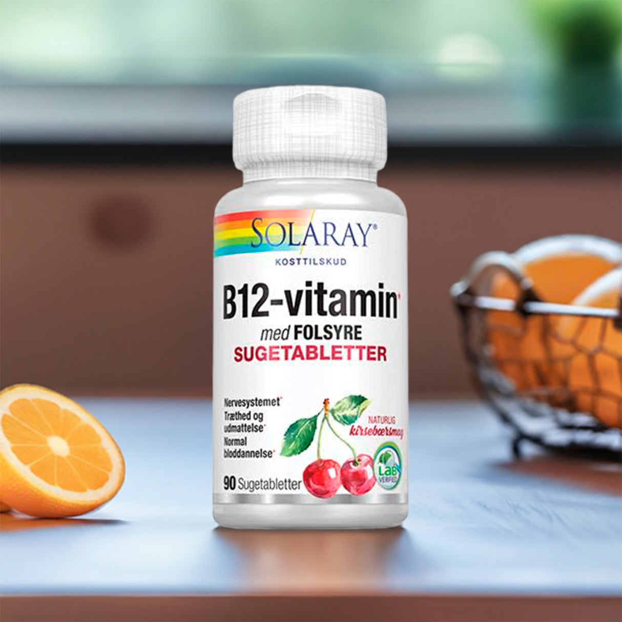 Solaray B12 Vitamin Med Folsyre | 90 Tabl. fra Solaray på Mecindo.dk