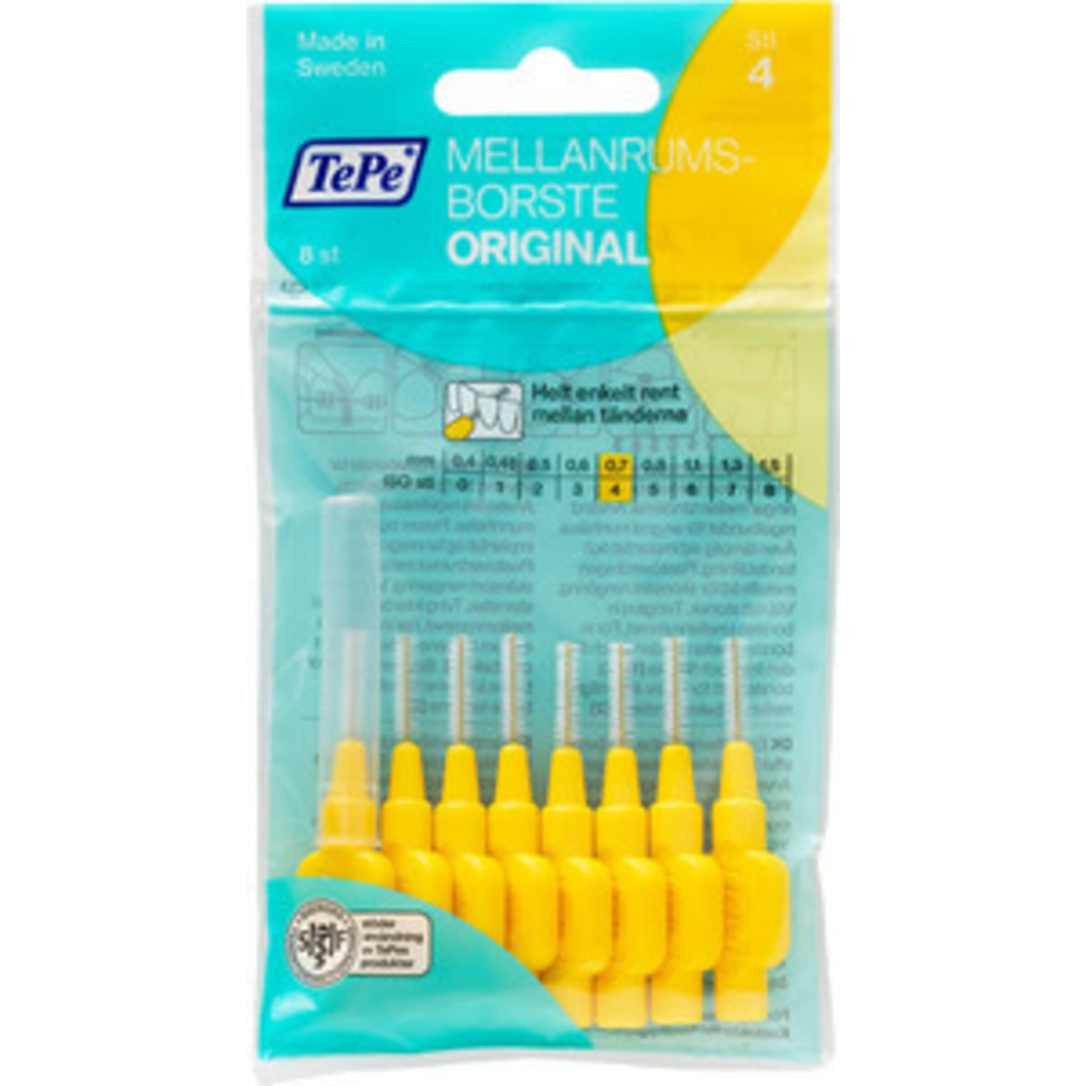 TePe Mellemrumstandbørster Gul | 8 stk fra TePe på Mecindo.dk