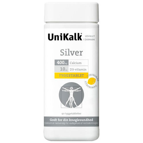 Unikalk Silver Tyggetabletter | 90 Tabl. fra Unikalk på Mecindo.dk