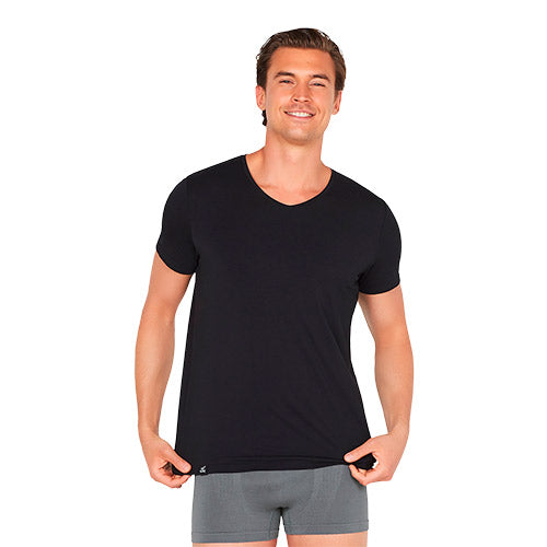 Boody Men´s V-neck T-shirt Sort | Str. M fra Boody på Mecindo.dk