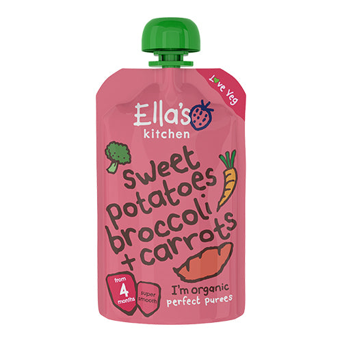 Ellas Kitchen Babymos søde kartofler, broccoli & gulerod 4 mdr. Økologisk | 120 gr fra Ellas Kitchen på Mecindo.dk
