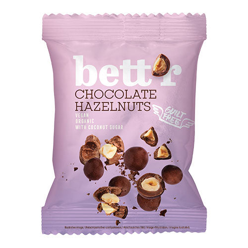 bett’r Vegan Choko Hasselnødder Økologisk | 40 gr fra bett’r på Mecindo.dk