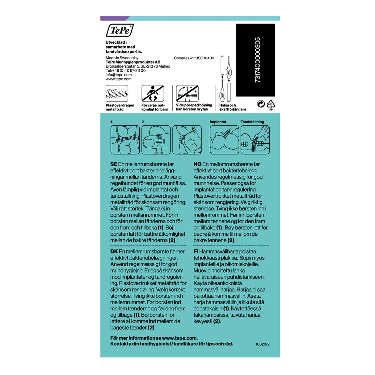 TePe Mellemrumstandbørste Lilla | 8 stk fra TePe på Mecindo.dk