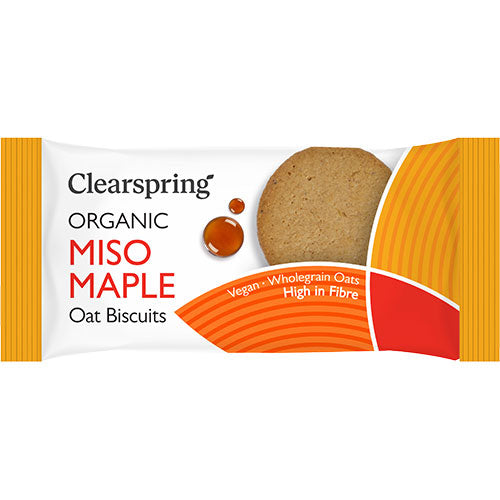 Clearspring Miso Maple Oat Biscuits Økologisk | 40 gr fra Clearspring på Mecindo.dk