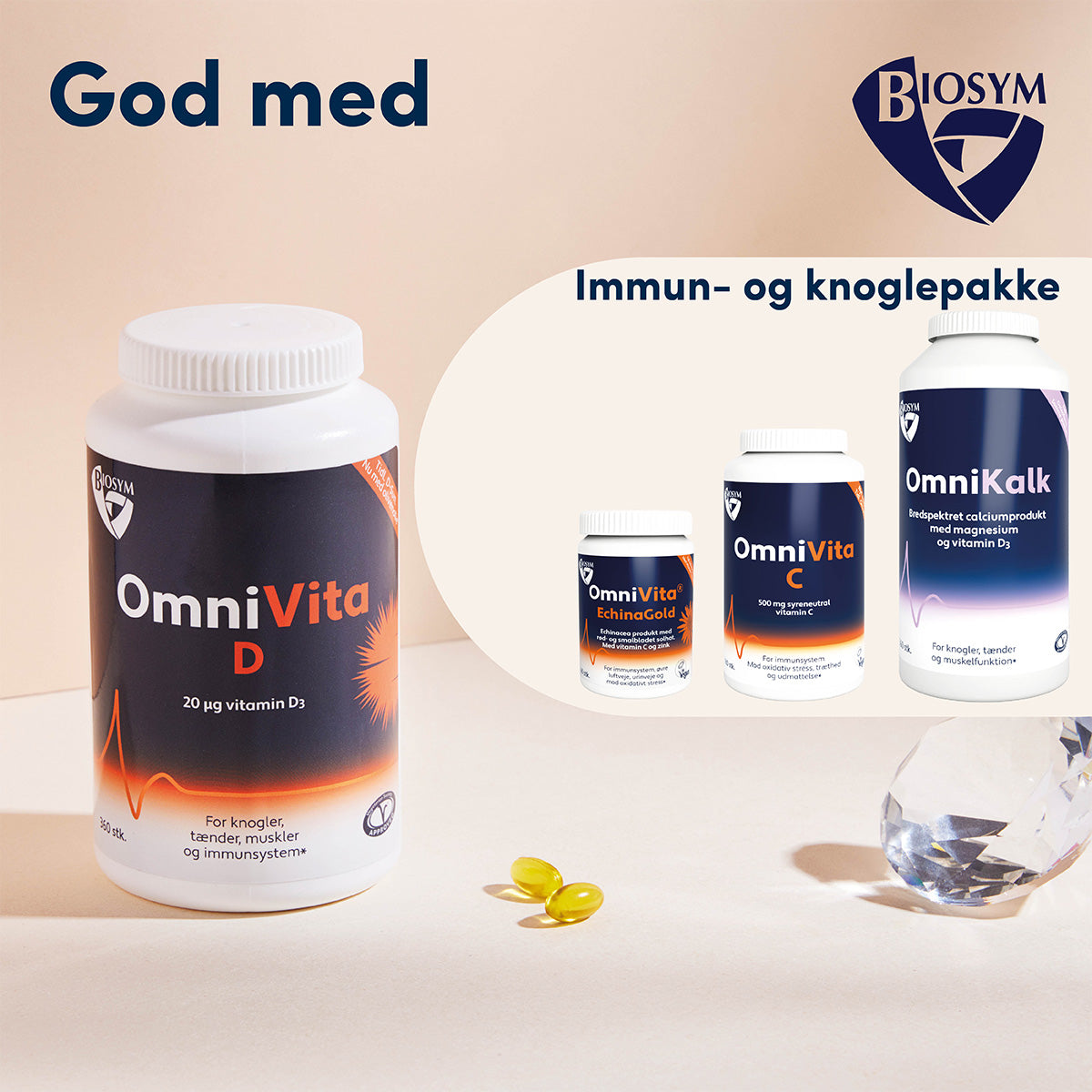 Biosym Omnivita D | 360 kapsler fra Biosym på Mecindo.dk