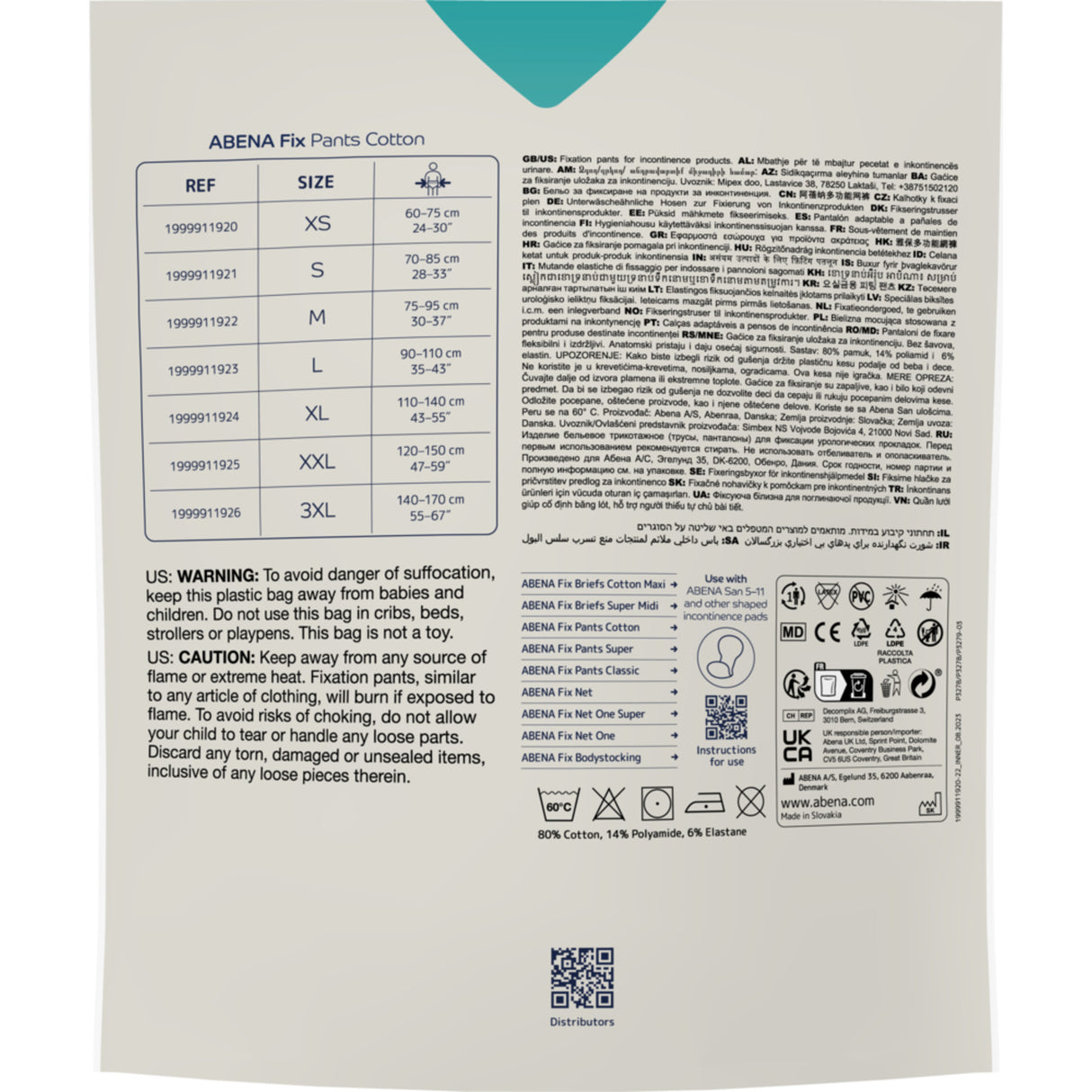 Abena Fix Pants Cotton Med Ben (3 stk) | Str. 3xl fra Abena på Mecindo.dk