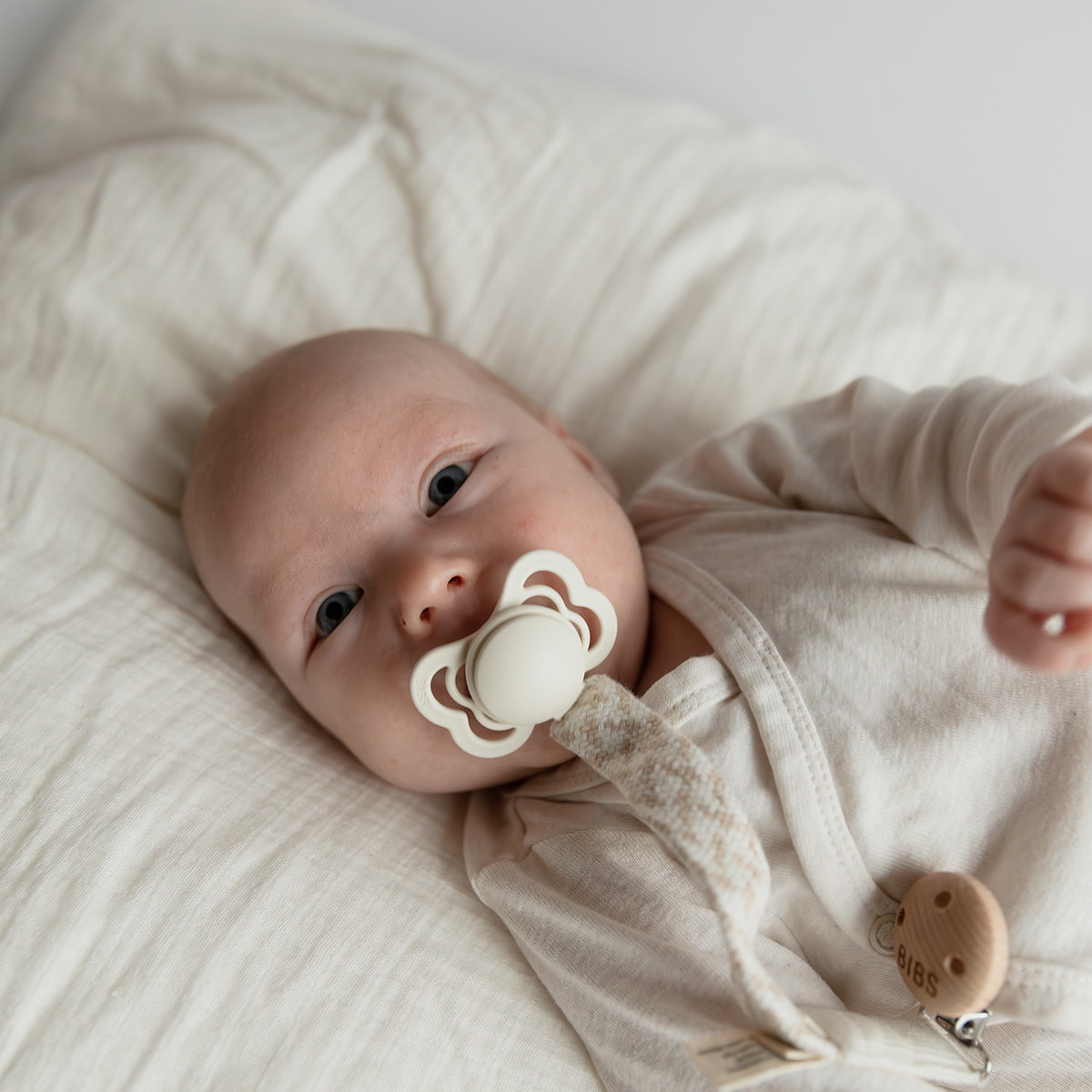 BIBS Supreme Silicone Size 1 Ivory/Sage 2 PACK fra BIBS på Mecindo.dk