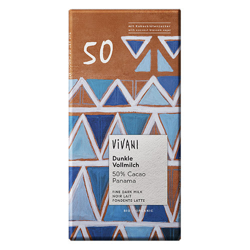 Vivani Chokolade 50% Mælk, Mørk Santo Domingo Økologisk | 80 gr fra Vivani på Mecindo.dk