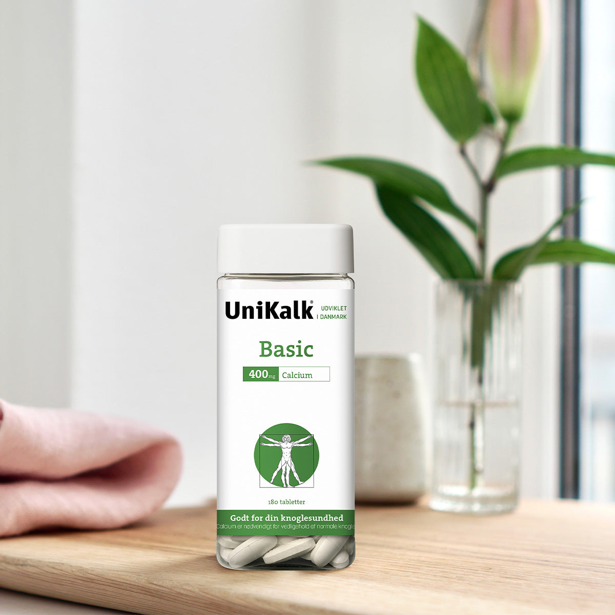 Unikalk Basic Calcium | 180 Tabl. fra Unikalk på Mecindo.dk