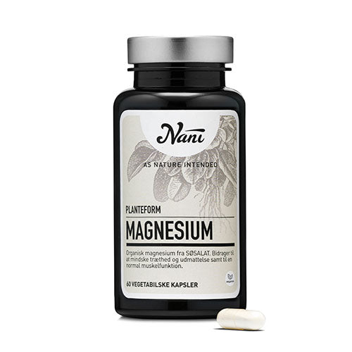 Nani Magnesium Organisk Planteform | 60 kapsler fra Nani på Mecindo.dk