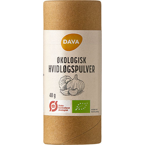 DAVA Økologisk Hvidløgspulver | 40 gr fra DAVA på Mecindo.dk