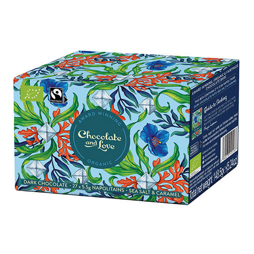 Chocolate and Love Sea salt ballotin æske Økologisk | 148 gr fra Chocolate and Love på Mecindo.dk