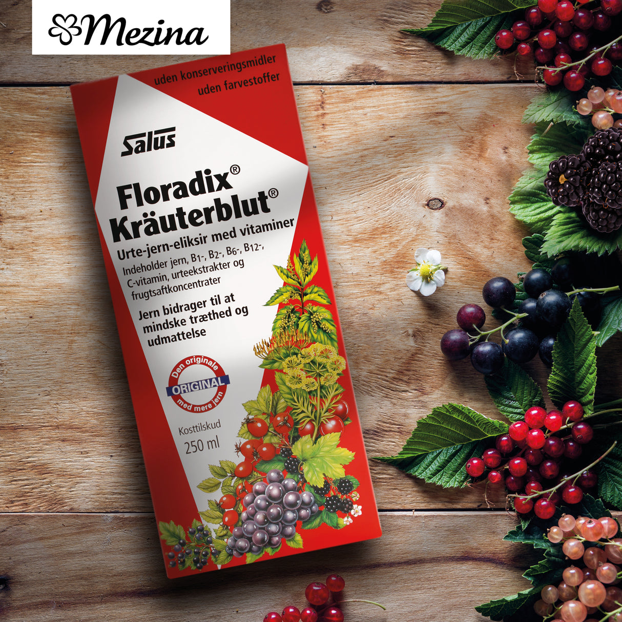 Salus Floradix Kräuterblut Urte-jern Mikstur | 250 ml fra Salus på Mecindo.dk