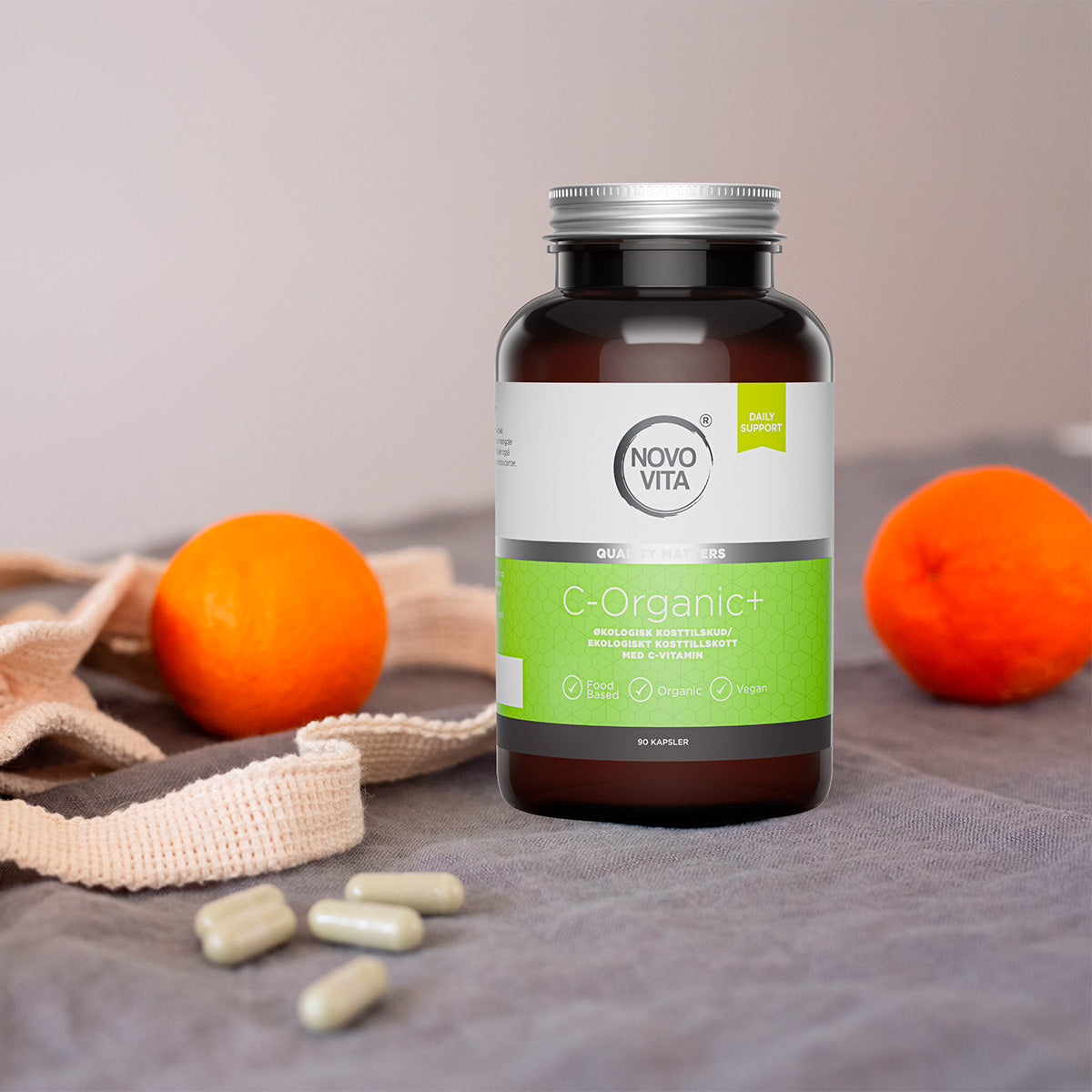 Novo Vita Økologisk C-vitamin | 90 kapsler fra Novo Vita på Mecindo.dk