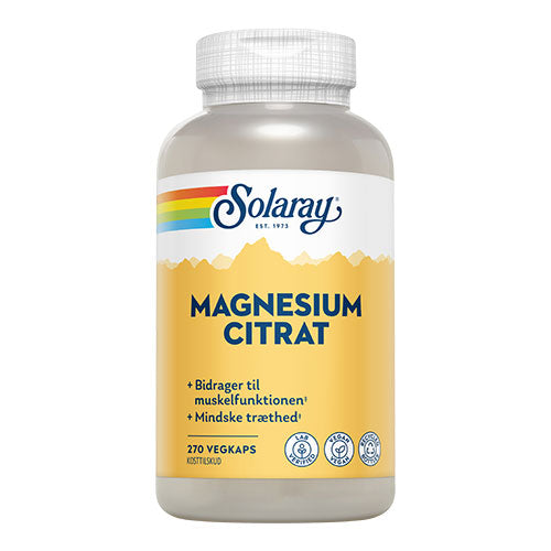 Solaray Magnesium Citrat | 270 kapsler fra Solaray på Mecindo.dk