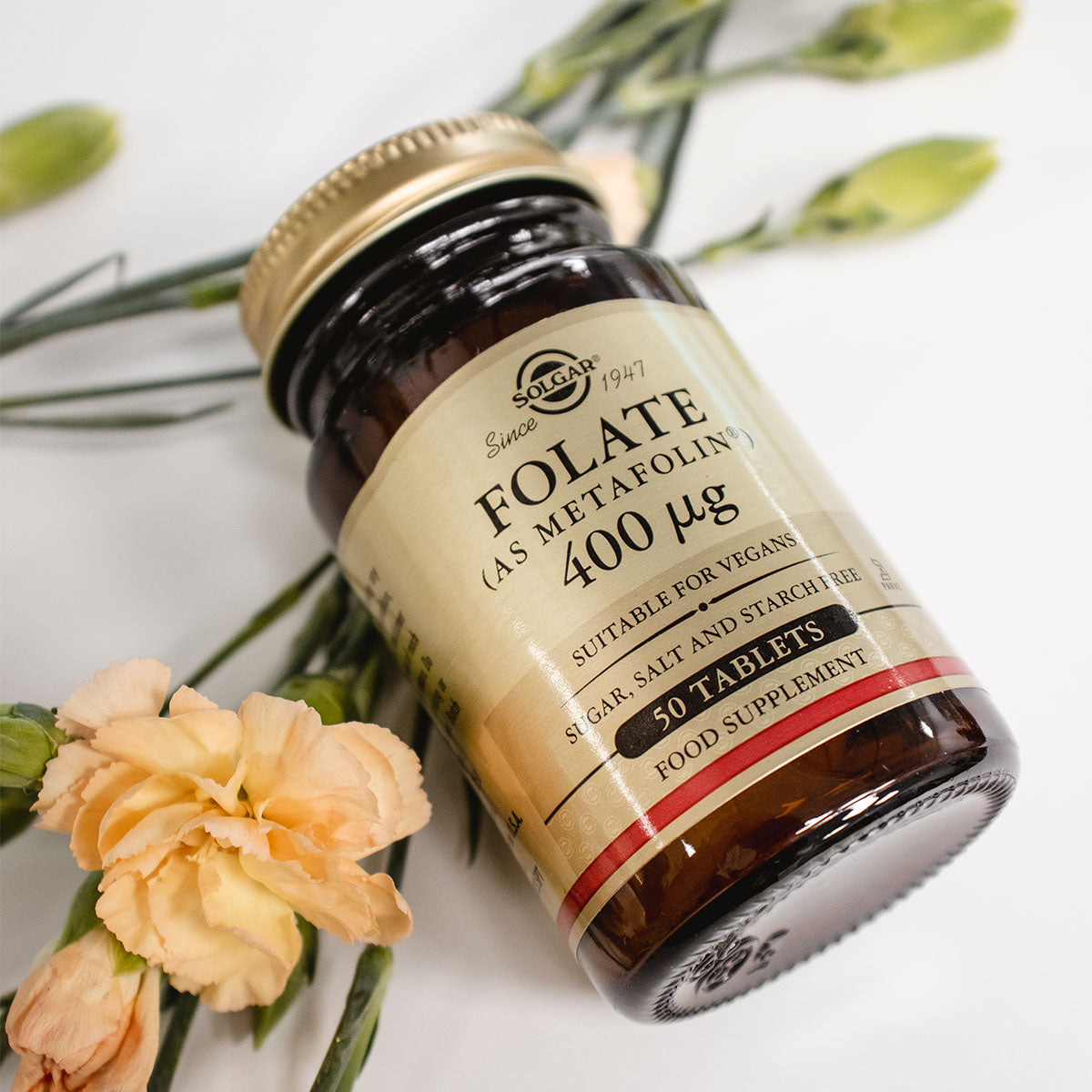 Solgar Folat (Metafolin) 400ug | 50 Tabl. fra Solgar på Mecindo.dk