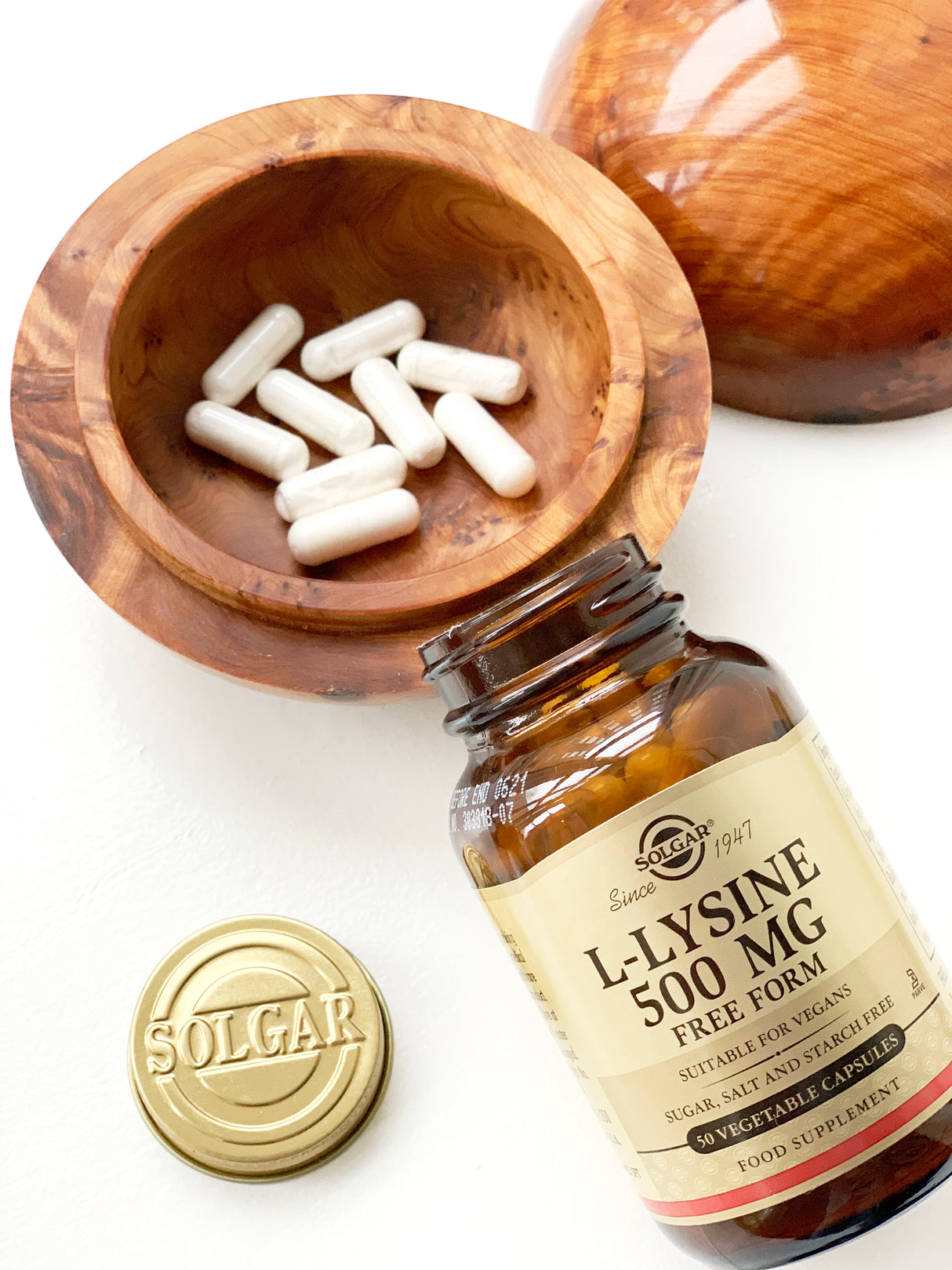 Solgar L-lysine Aminosyre | 50 kapsler fra Solgar på Mecindo.dk