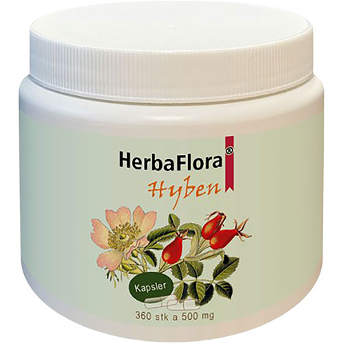 HerbaFlora Hyben I Kapsler | 360 kapsler fra HerbaFlora på Mecindo.dk