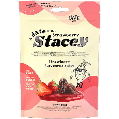A date with Dadler Strawberry Stacey | 100 gr fra A date with på Mecindo.dk