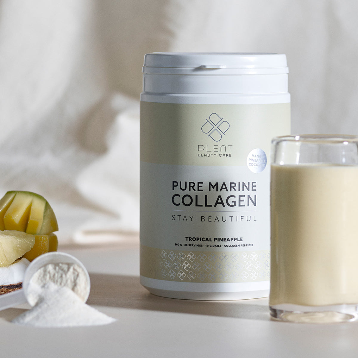 Plent Marine Collagen Tropical Pineapple | 300 gr fra Plent på Mecindo.dk