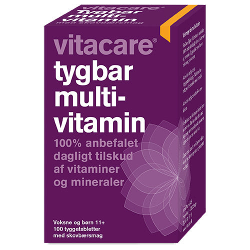 VitaCare Tygbar Multivitamin Til Voksne (11+) | 100 Tabl. fra VitaCare på Mecindo.dk