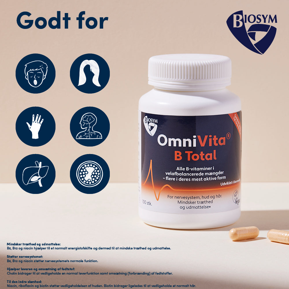 Biosym Omnivita B Total | 100 kapsler fra Biosym på Mecindo.dk